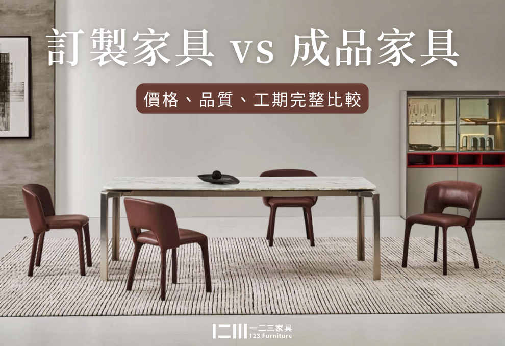 訂製家具 vs 成品家具:價格、品質、工期完整比較【2026】